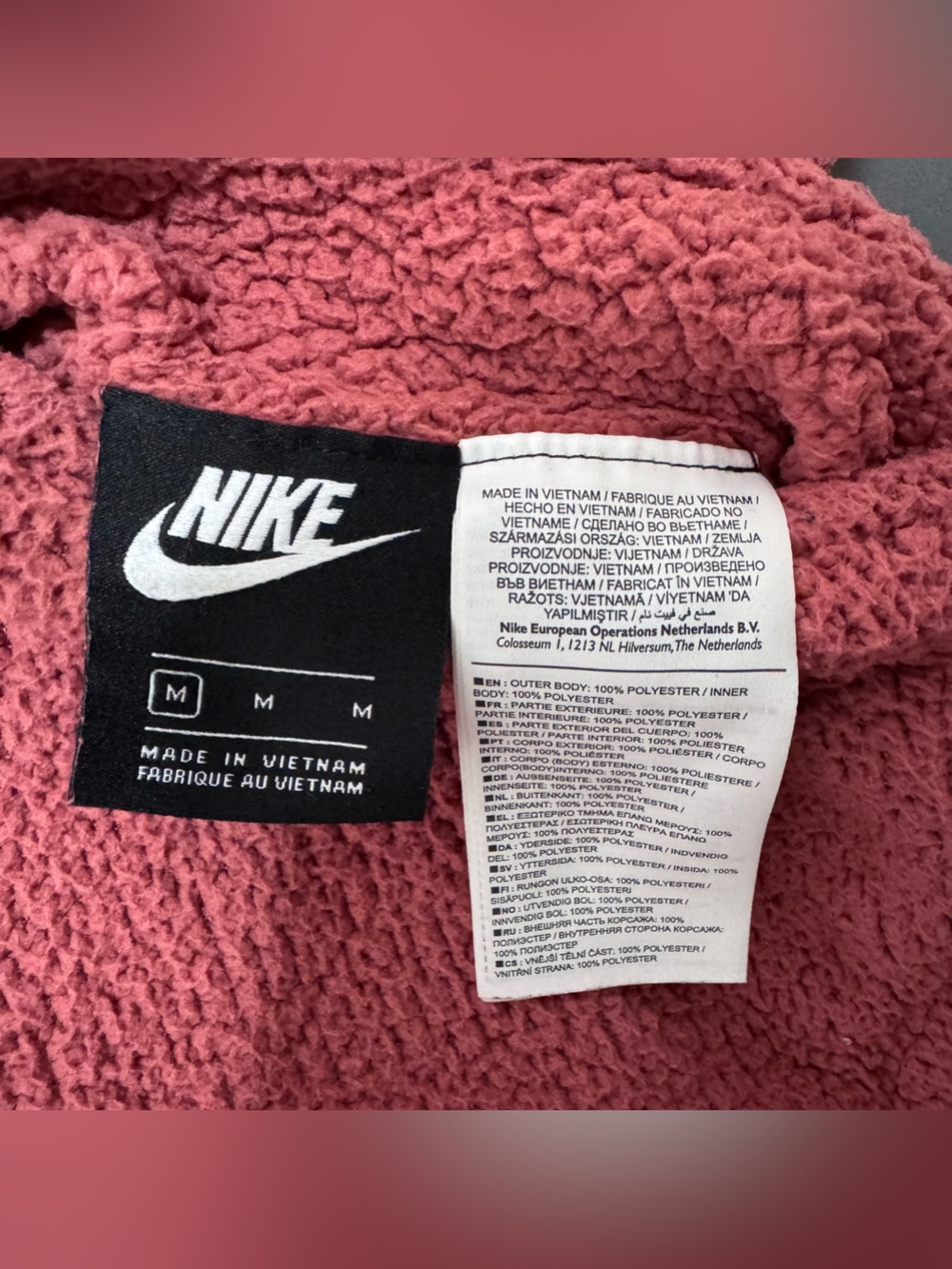 Nike Women Redwood Swoosh Size M Reversible Oversized Sherpa Jacket CI8937 897 - Picture 5 of 13
